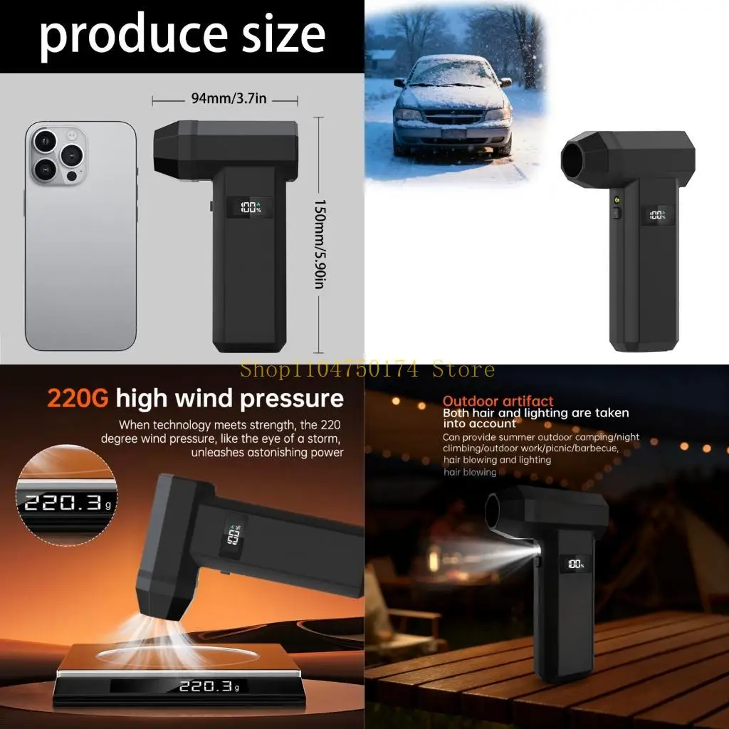 

(1) Turboblower, powerful high-speed handheld snow blower for automobiles, 4-speed adjustable power top sale