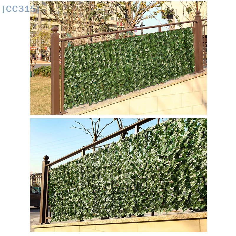 【CC315】Artificial Ivy Hedge Green Leaf Fence Panels Faux Privacy Fence Screen For Home Outdoor Garden Balcony Decoration 0.5X3m