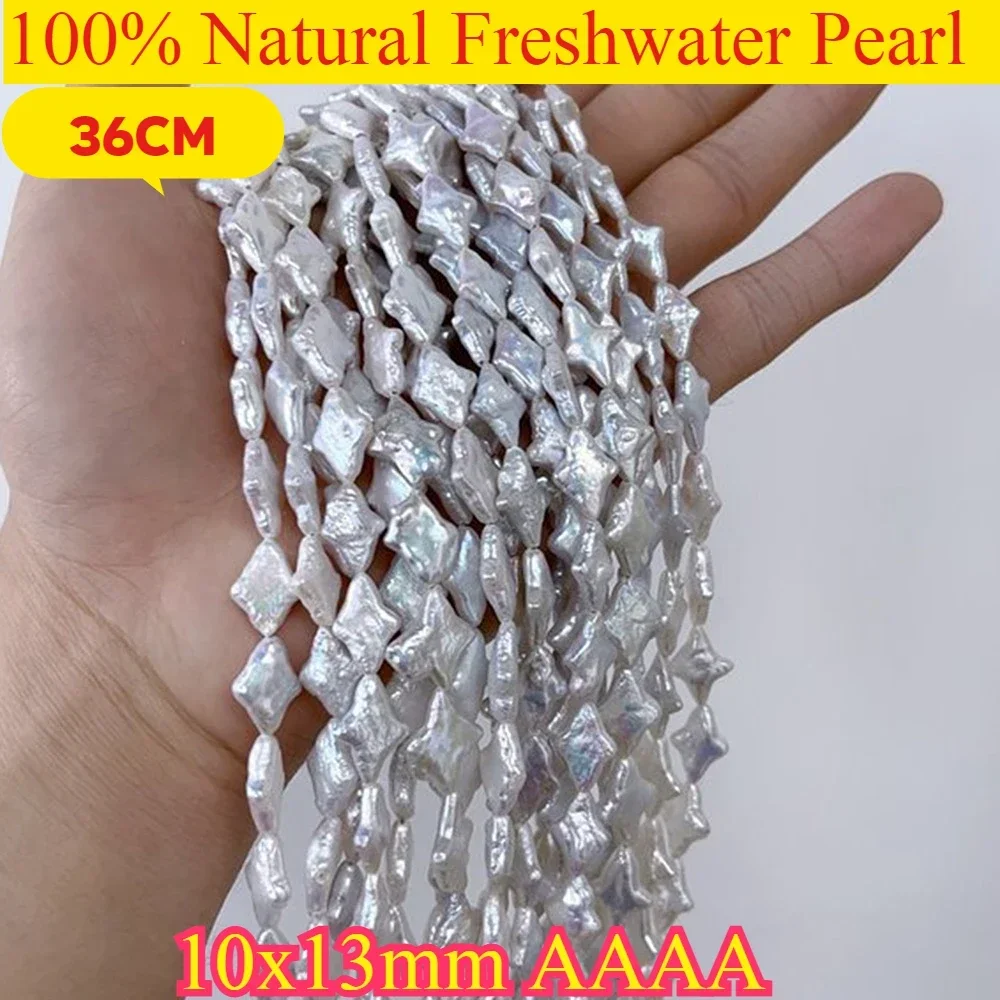 10x13mmAAAA Lustrous Baroque White Diamond Bead Wholesale Natural Freshwater Pearl Jewelry Make DIY Necklace Bracelet Women Gift