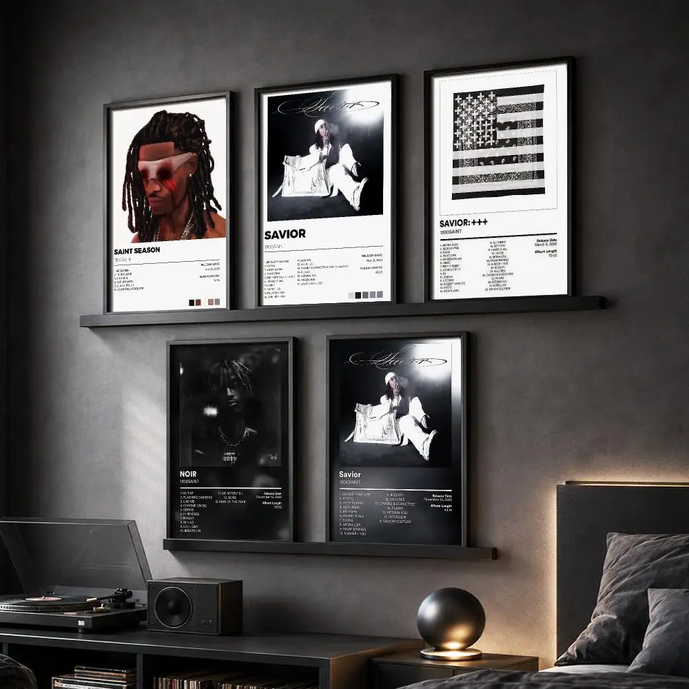 1300 S-SAINT Rapper Album Painting Calligraphy Canvas Poster Hallway Bedroom Living Room Home Bar Decoration Interior Wall