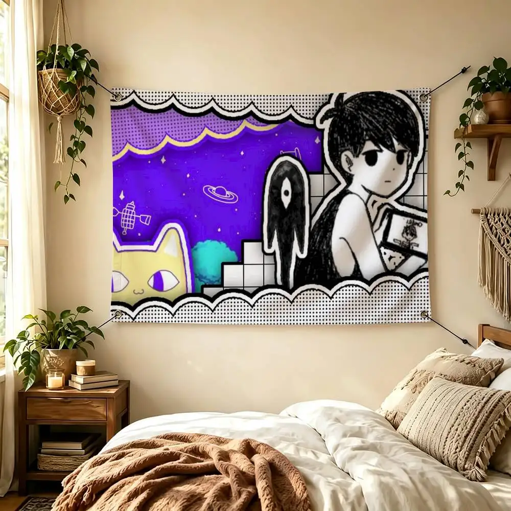 O-Omori Game Flags Wall Hanging Tapestry Outdoor Garage Room Decorative flag Background Blanket