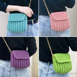 Hand woven messenger bag, snack bag, make-up bag, knitting bag, backpack, towel bag, wallet, exquisite and lovely