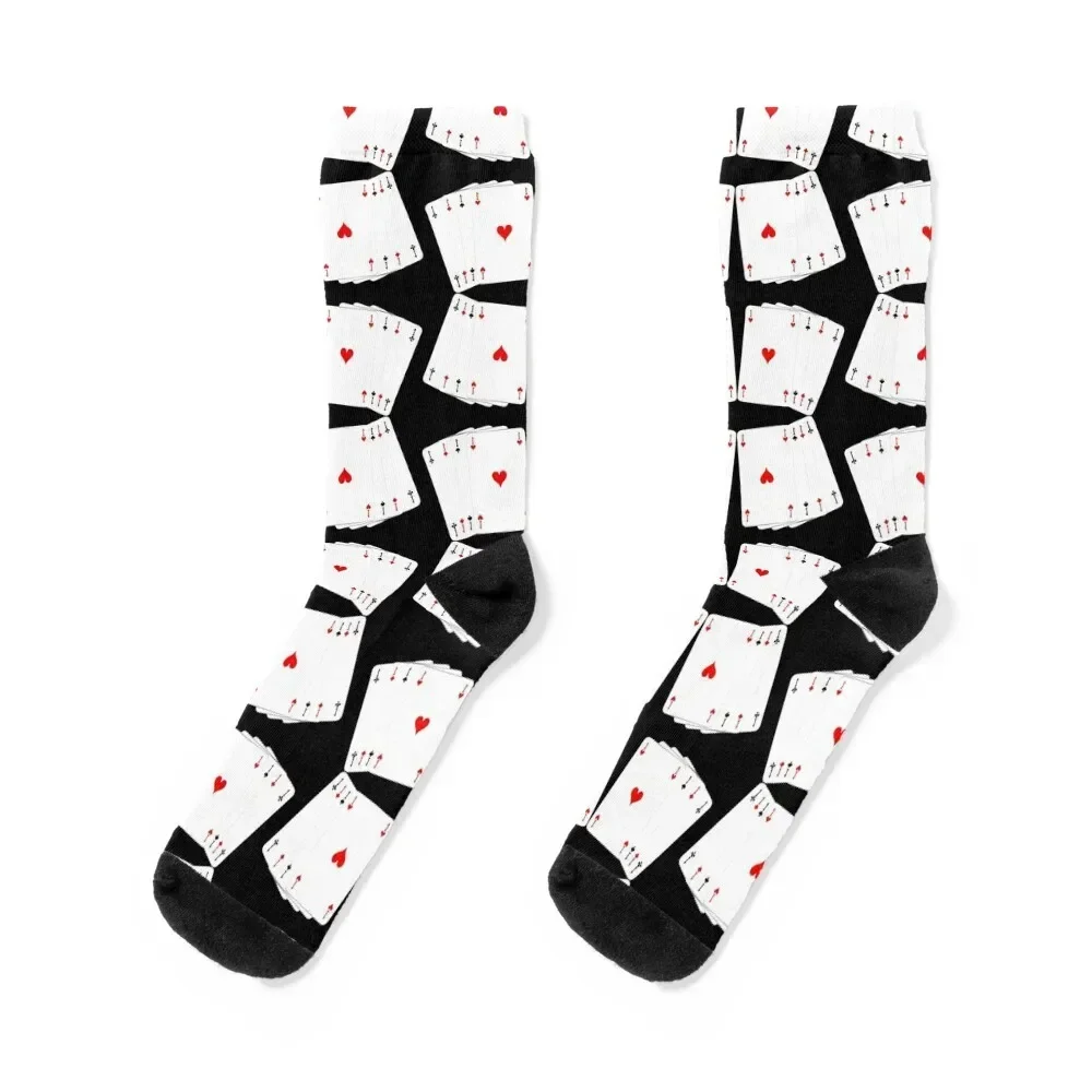 

Kaleidoscope of four aces with black and red colors Socks Antiskid soccer snow ankle new year Ladies Socks Men's