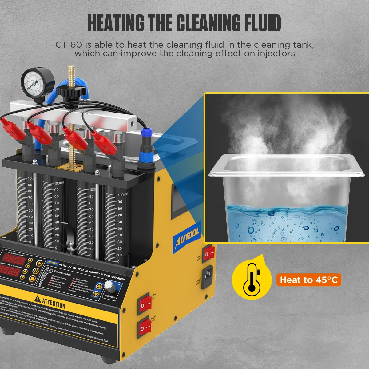 Wholesale AUTOOL CT160 Fuel Injector Diagnostic and Cleaning Cleaner Machine 110V/220V Ultrasonic cleaning machine
