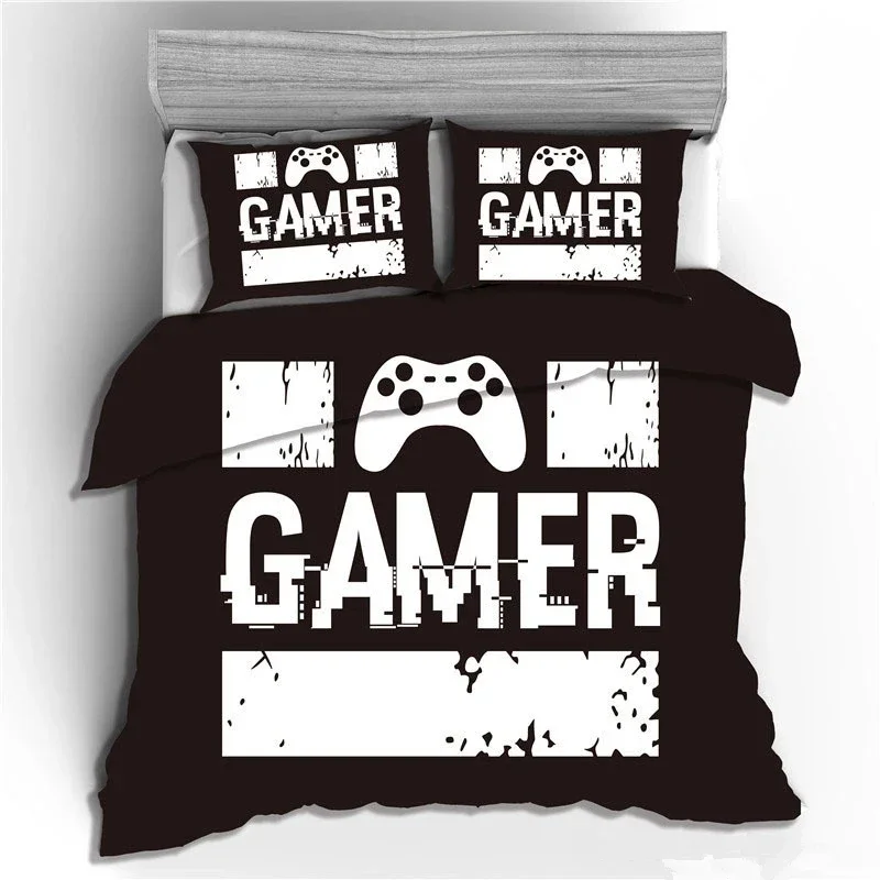 Imagem -06 - Gamepad Consolador Capa Gamer Conjunto de Cama Adolescentes Videogame Capa Edredão para Jovens Crianças Meninos Moderno Controlador Jogo Colcha