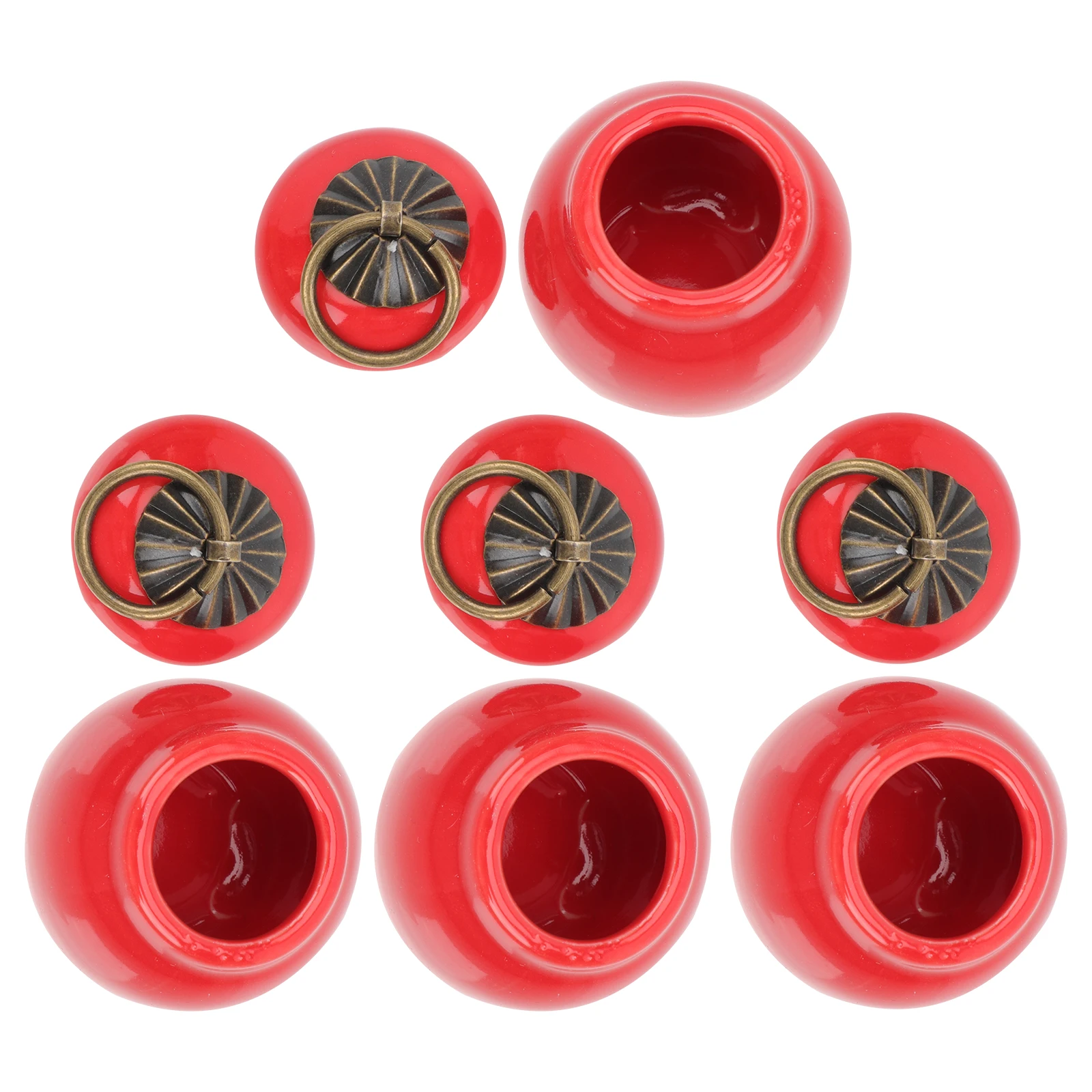 

4Pcs Vintage Ceramic Balm Jars Multi-Functional Tea Storage Containers Sealed Moisture Proof for Home Travel Business Trip