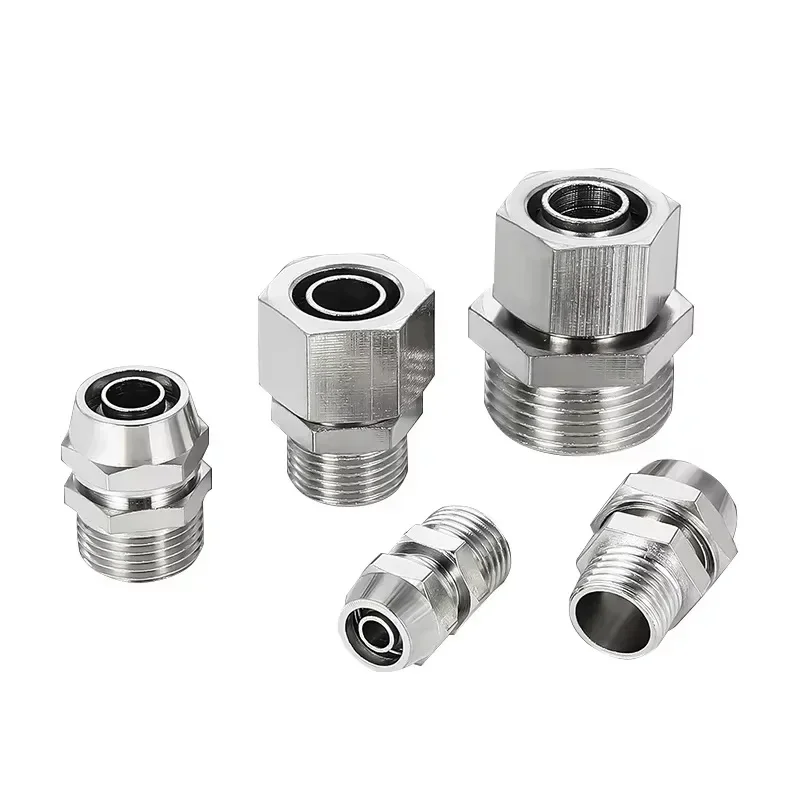 

1Pcs M5 1/8" 1/4" 3/8" 1/2" BSP Male Thread 4 6 8 10 12 14 16mm OD Tube brass Ferrule Tube Compression Fitting Connector