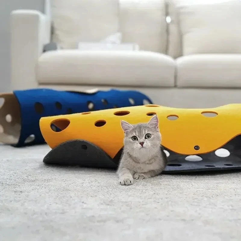 99 Formen Spleißen Katzentunnel Filz Pom Nest Verformbares Kätzchenspielzeug Zusammenklappbares Rohrhaus DIY Interaktives Haustier Pusskatze Betten Matten – Detail 9