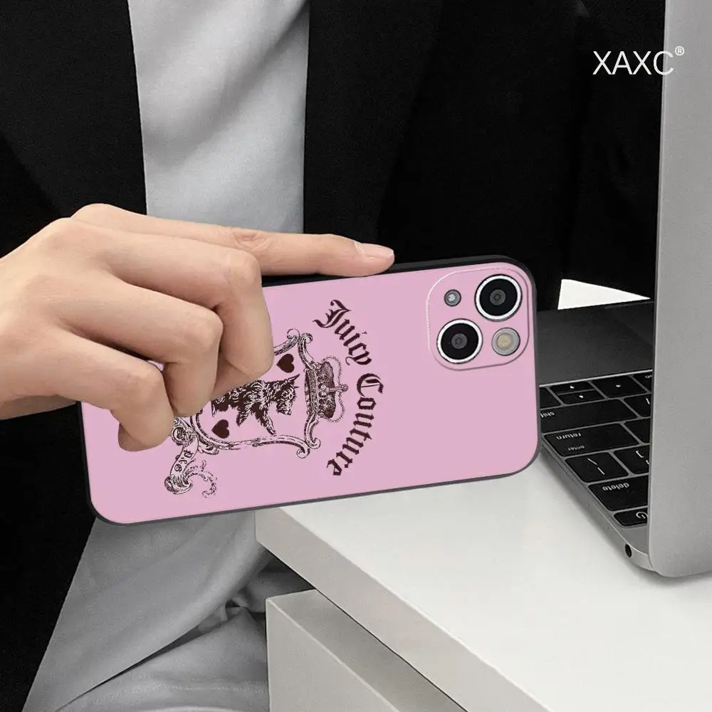 J-Juicy C-Couture Phone Case for Iphone 15 14 12 11 13 Pro Max Mini X XR XS 7 8 Max SE 2020 Soft Dark Skeleton Phone Covers