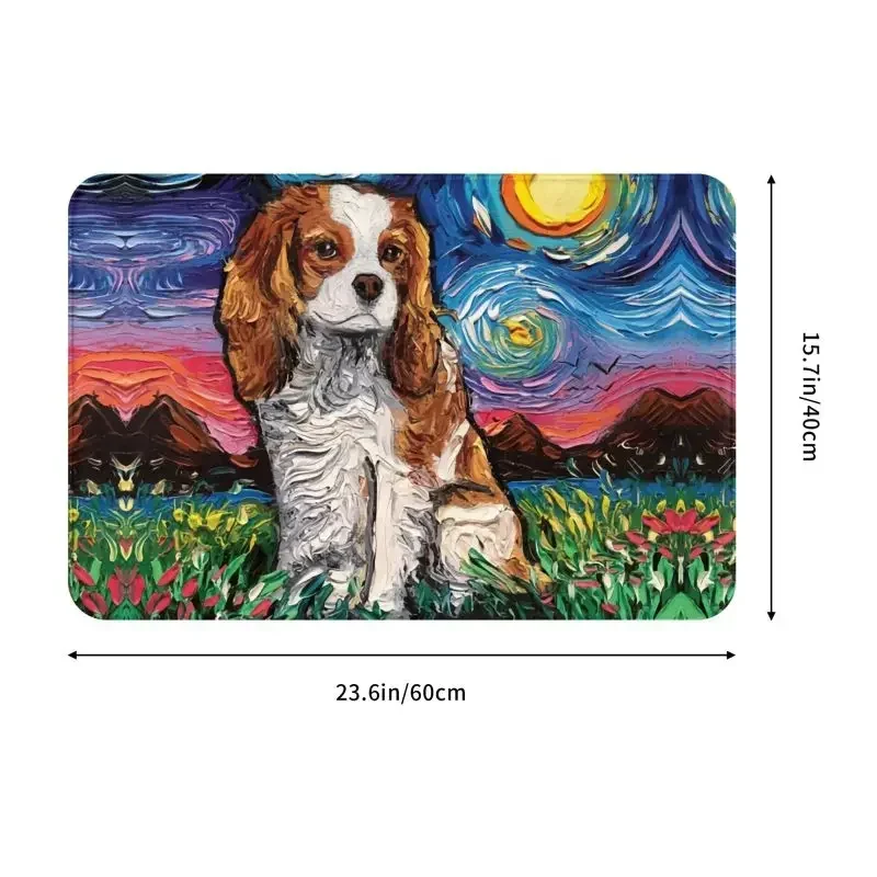 كافالير كينغ تشارلز الذليل صور الحيوانات الأليفة الفن ممسحة عدم الانزلاق المطبخ حمام حصيرة غرفة نوم شرفة باب الطابق مدخل السجاد R #3