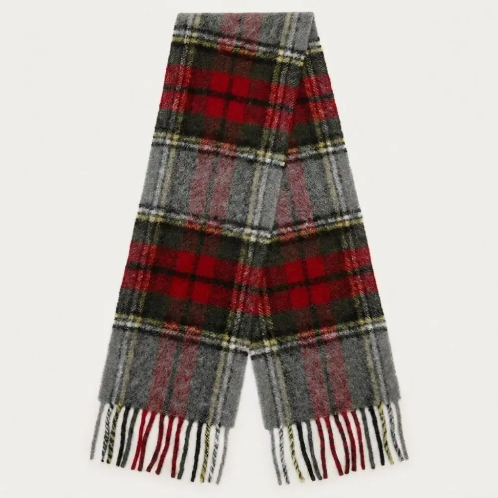 Retro Long Plaid Scarf Wool Winter Cashmere Scarves Thick Preppy Tassel Shawl Girl