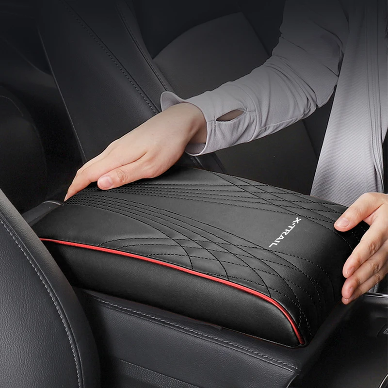 

For Nissan X-trail Xtrail T30 T31 T32 ar Armrest Box Height Increasing Pad Car Middle Armrest Leather Storage Bag Protective Pad
