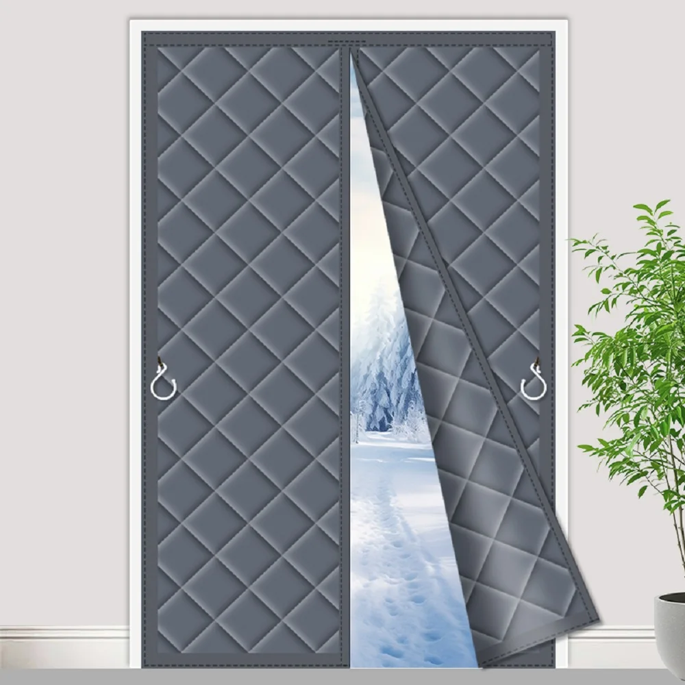 1pc, magnetic winter heat insulation door curtain, winter cold door curtain, thickened cotton door curtain, windproof automatic