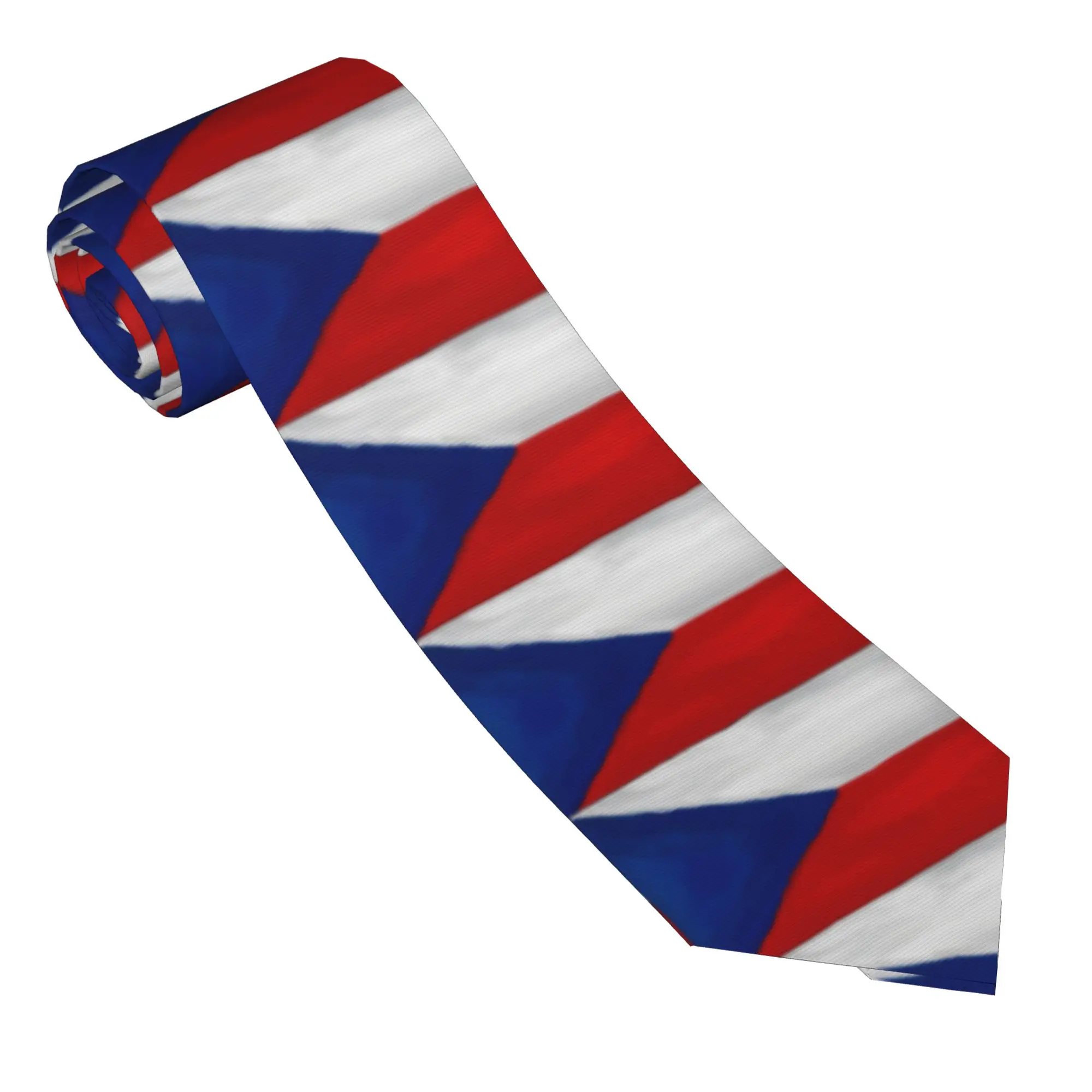 Czech Flag Tie  Cosplay Party Neck Ties Kawaii Funny Neck Tie For Men Design Collar Tie Necktie Birthday Gift