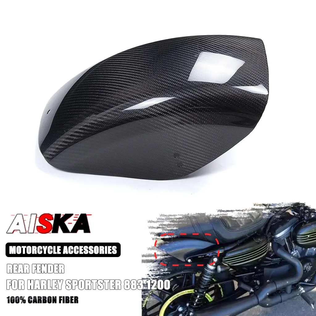 100% Carbon Fiber Motorcycle Retro Modification Rear Fender Splash Mudguard For Harley-Davidson Sportster XL 883 1200 2004-2013