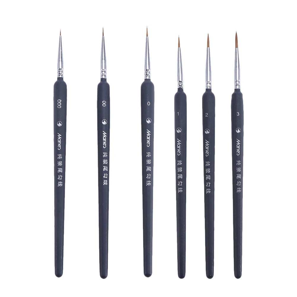 

6pcs Paint Brushes Durable Long Handle for Acrylic Watercolor Oil Painting Artists Kids Beginners Professional Supplies