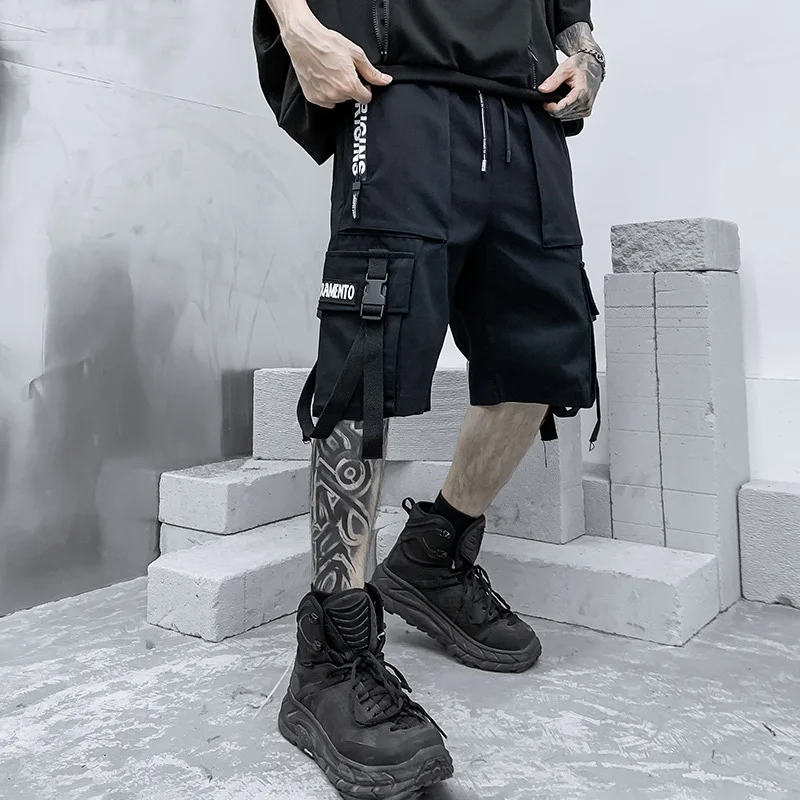 Summer Shorts Men Harajuku Streetwear Casual Man\'s Cargo Shorts Fashion Techwear Japanese Korea Hip Hop y2k Punk Male Clothing