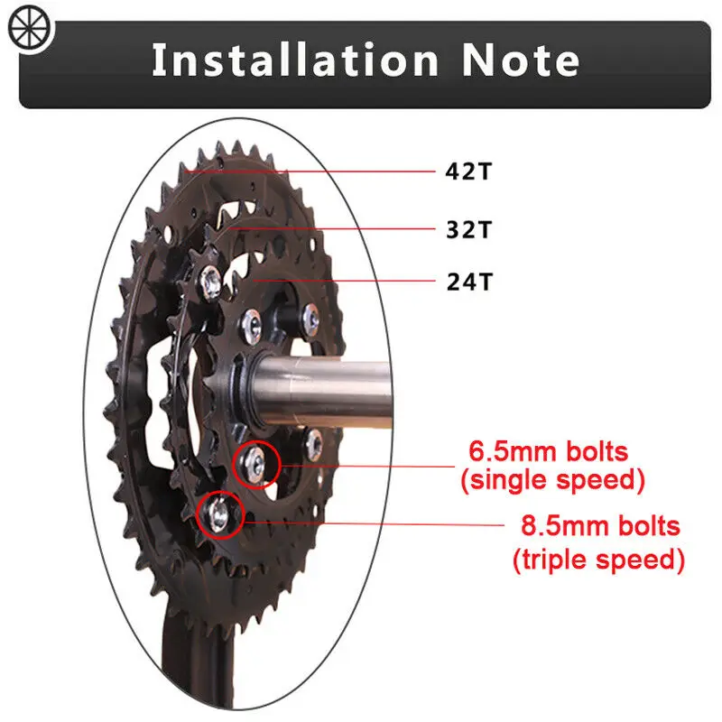 MTB Bike Chainring, Bike Chain Ring, duplo ou triplo, 10 Velocidade, Chainwheel alumínio, Acessórios de bicicleta, 104mm, 64mm, 24 t, 26 t, 32 t, 38 t, 42t