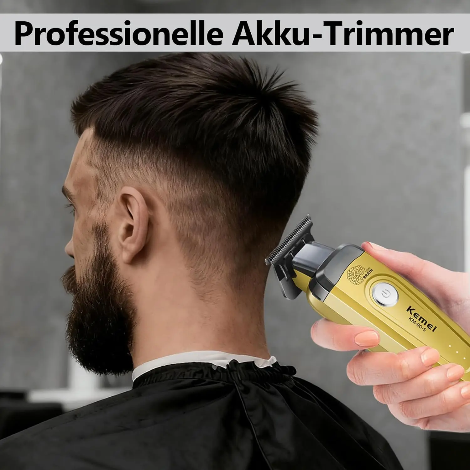 KM-90-5, KM-90-4 Professioneller Kabelloser Haarschneider für Herren, Bartschneider, Haarpflege-Set, 11501 U/min Kabellose Aufladung – Detail 9