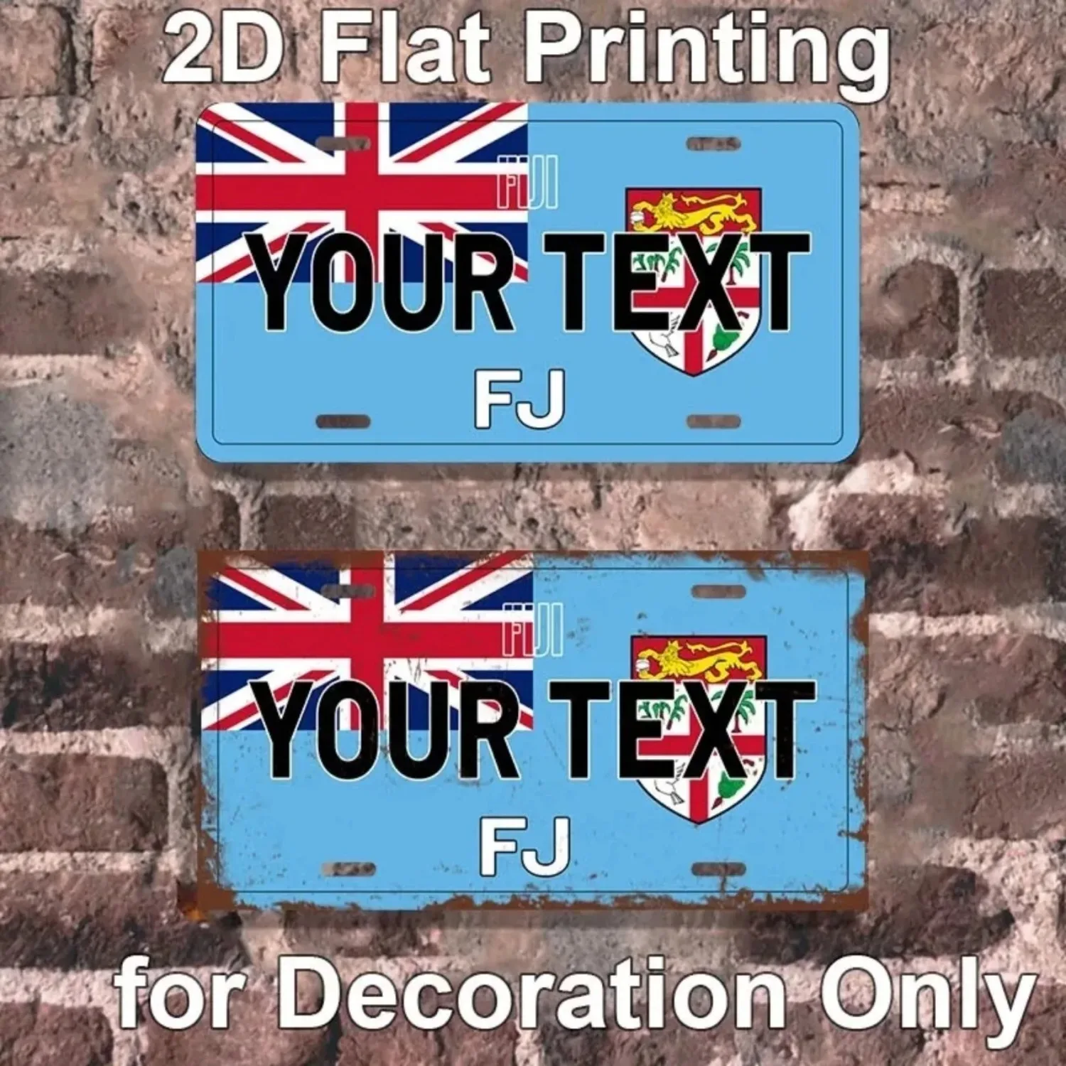 Custom Personalized Fiji Aluminum Sign Vintage Wall Decor for Farmhouse Bar Home Man Cave (Decoration Only)