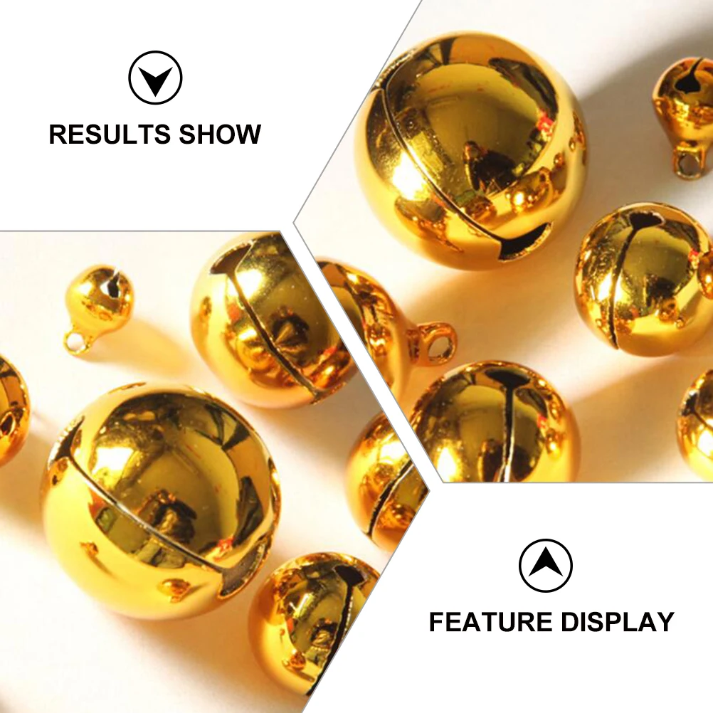 

20pcs Golden Copper Bells Plated Christmas Decor Small Hanging Bag Pendant Round Shiny Craft Jewelry Pet nament