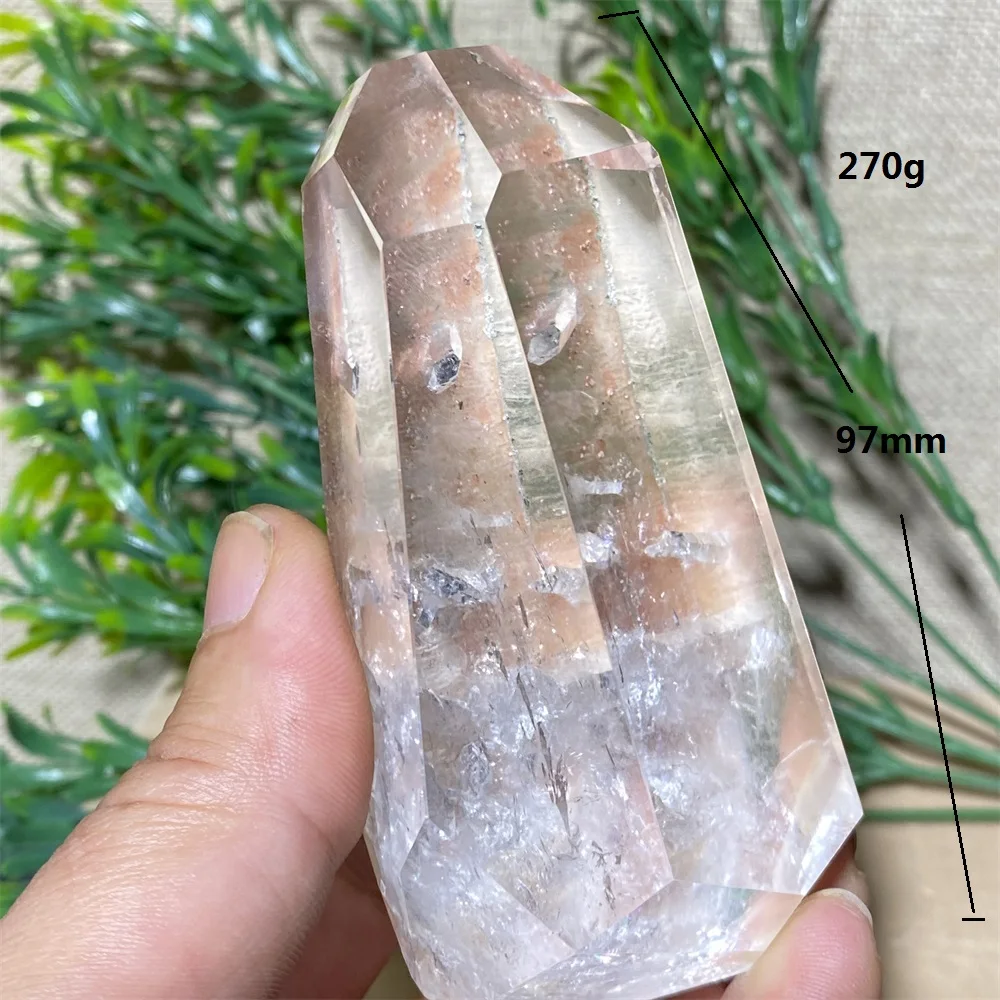 High-Quality  Rare Natural Stone Within Stone Crystal Healing Polyhedron  Quartz Palm Reiki Ornaments Home Decoration Room