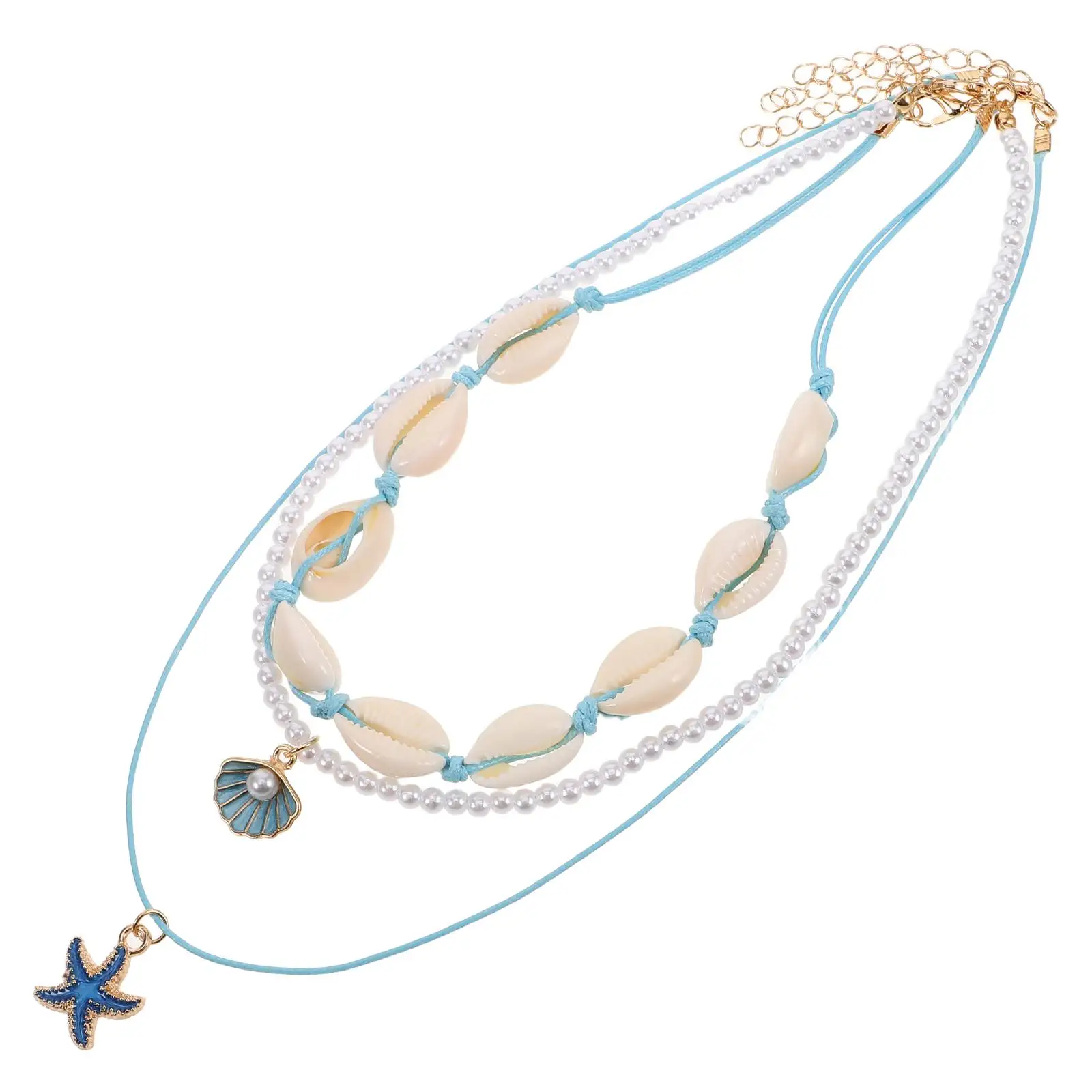 

Hawaiian Shell Necklace for Women Lightweight Woven Natural Shells Vibrant Colors Choker Style Summer Boho Beaded Sea Jewelry
