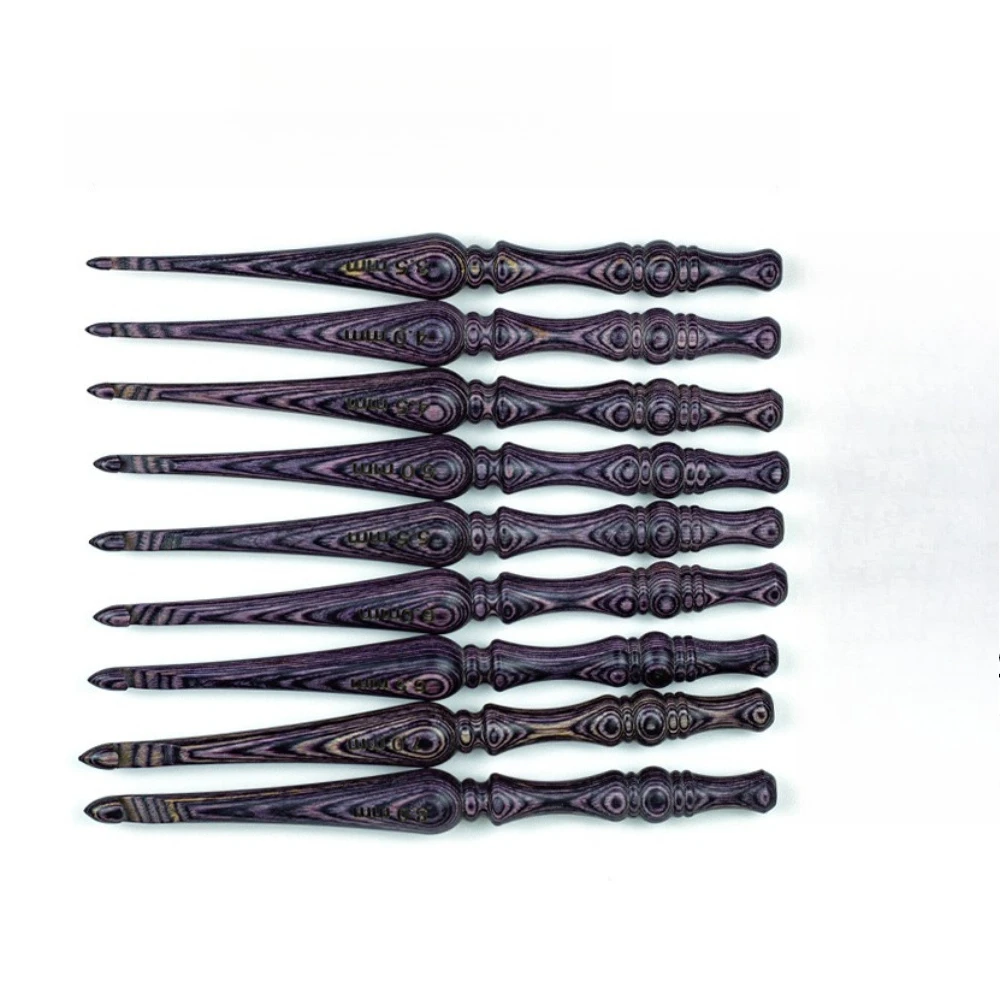 1 pièce Crochet en bois compressé intégré 3.0-8.0mm, Crochet en bois poli à la main, Emballage individuel