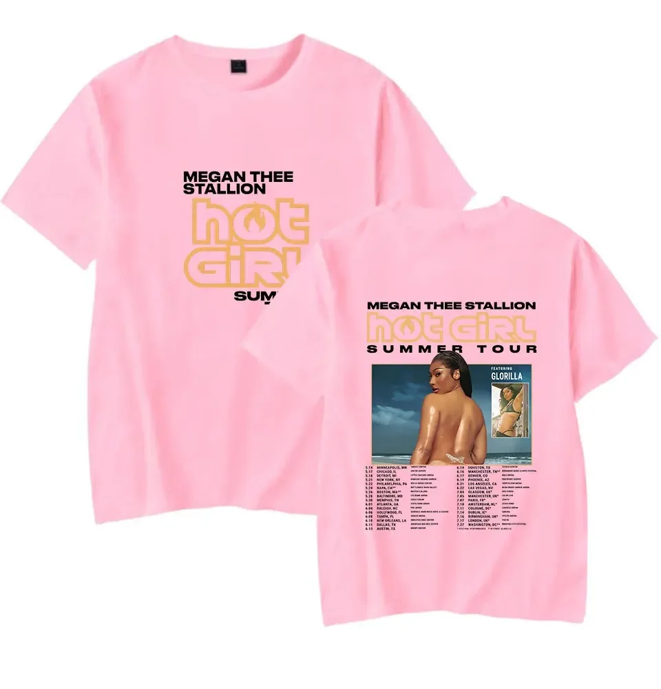 2024  Megan Thee Stallion Hot Girl Summer Tour T-shirt Unisex Rapper HipHop Fashion Short Sleeve Tee Streetwear