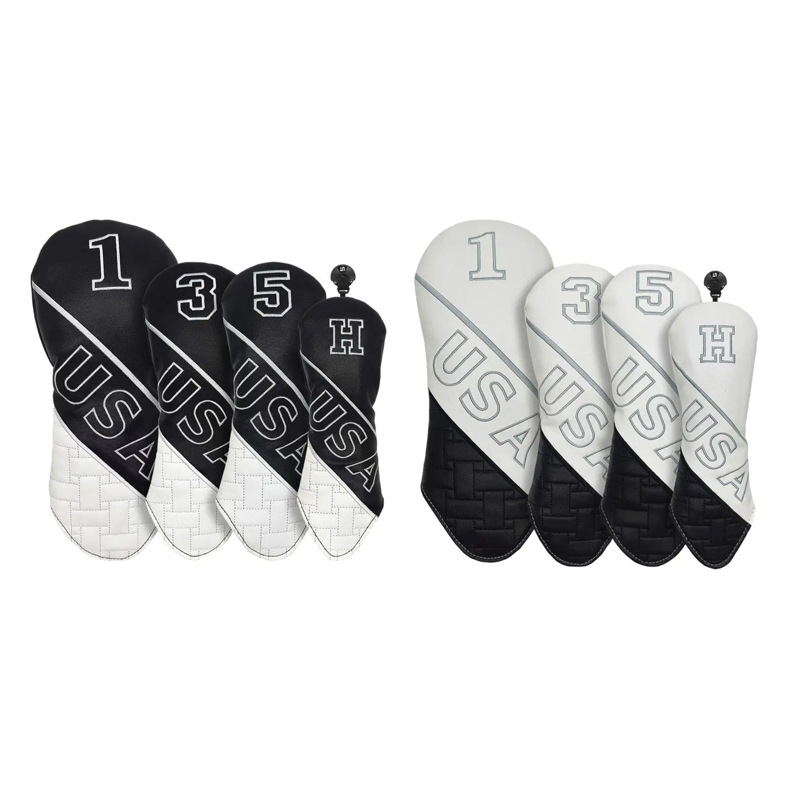 

4x защитные чехлы для головы для гольфа, аксессуары для гольфа с длинной шеей, водонепроницаемые с номером