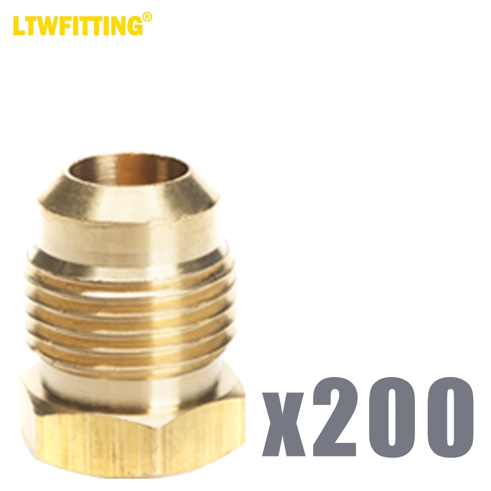 

LTWFITTING Brass 45 Degree Flare 1/2" OD Plug , Brass Flare Tube Fitting(Pack of 200)