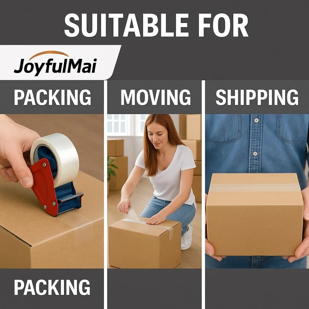 Clear Packing Tape 6 Rolls 1.88in x 65yds per Roll 390 Total Yards, Strong Adhesive Shipping Tape for Box Sealing, Moving, Packaging, Thicker 2.7Mil - view 6