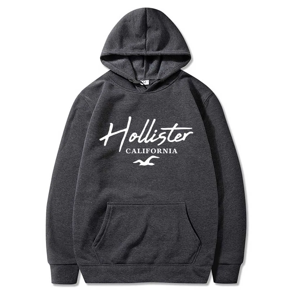 HOLLISTER Men\'s/Women Hoodie with Street Casual Sports Style Long Sleeve and  Fleece Sweatshirt for Autumn and Winter