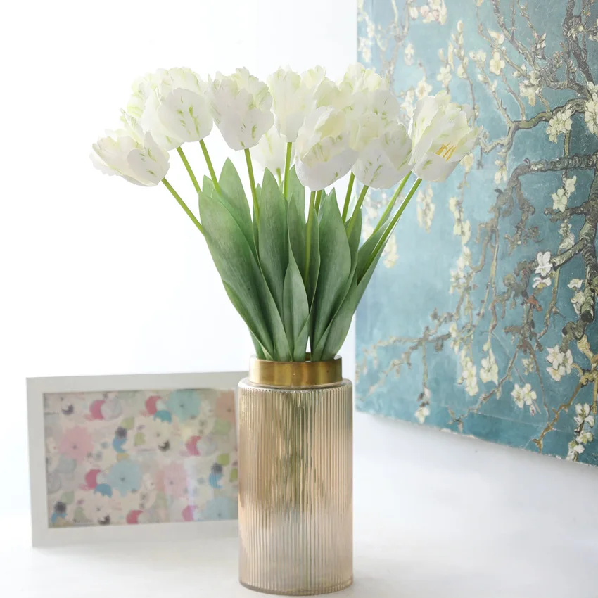5 Stück Künstliche Tulpenblumen Luxuriöse Heimdekoration Künstliche Tulpen Hochzeitstischdekoration Party-Blumenarrangement – Detail 5