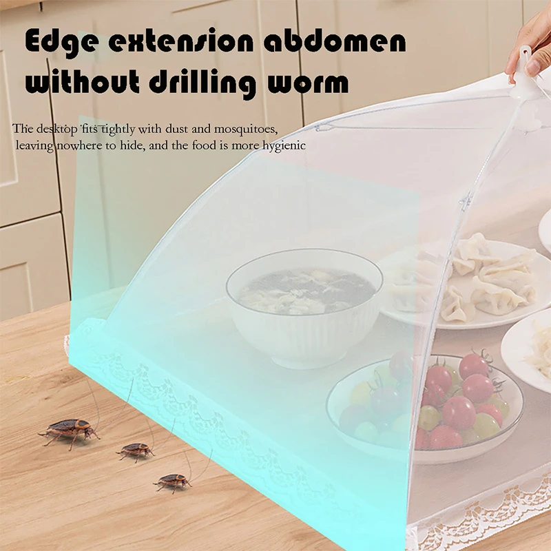 Food Cover Mesh Folding Washable Flies Tables Cover Insect Proof Protective Dish Covers Home Kitchen Storage Accessaries