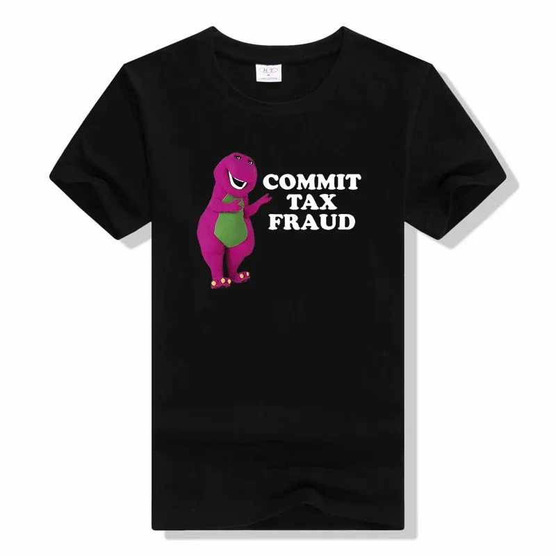 Commit Tax Fraud Summer Short Sleeve Tops Harajuku Clothing Kawaii Anime t Shirt fashion Crew Neck Tee t Shirt