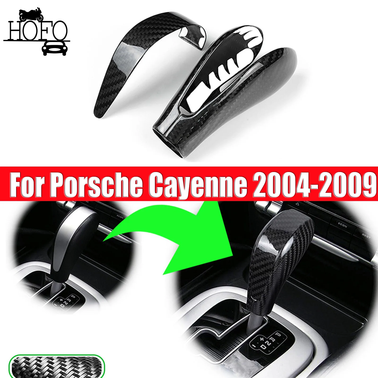 

1 Set Full Cover for gear shift knob Decorative Trim For Porsche Cayenne 2004-2009 2005 2006 2007 2008