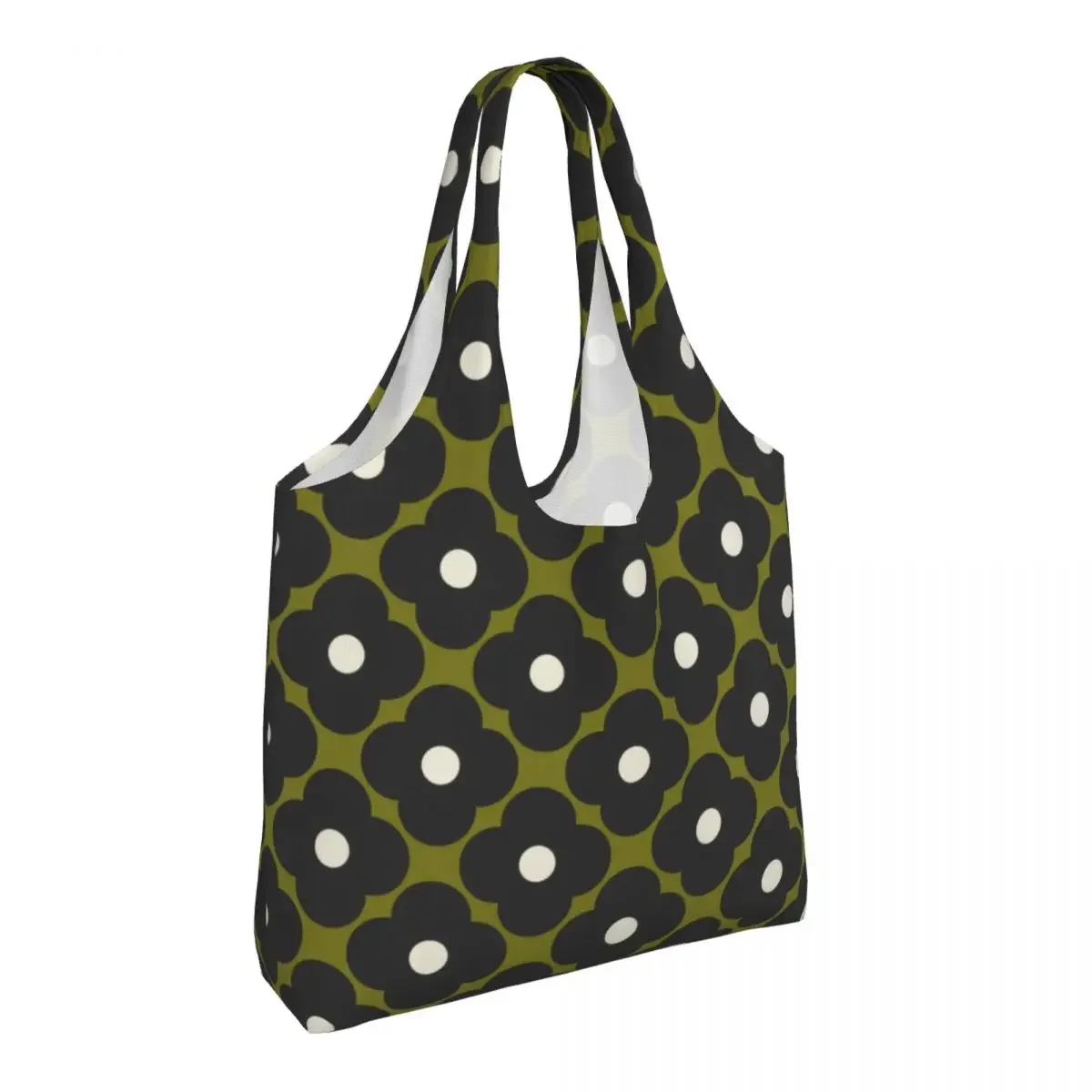 Bolsas de lona personalizadas con estampado de Orla Kiely para compras de algas marinas y flores, bolsas de compras lavables de gran capacidad para comestibles