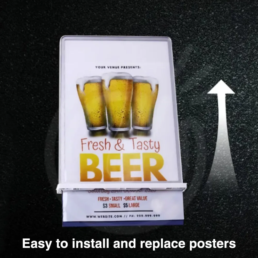 カスタム充電式デスクトップサイン両面広告ライトボックスポスターは、コーヒーショップ飲料店のメニューに交換可能です