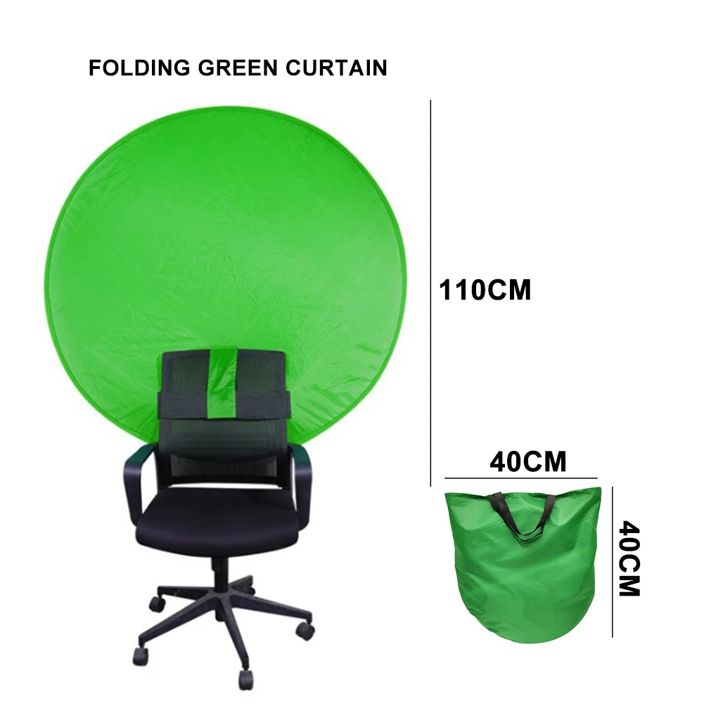110cm Green Screen Backdrop Photography Background Cloth for Game Live Chromakey Photos Video Studio Folding Reflector Backdrop