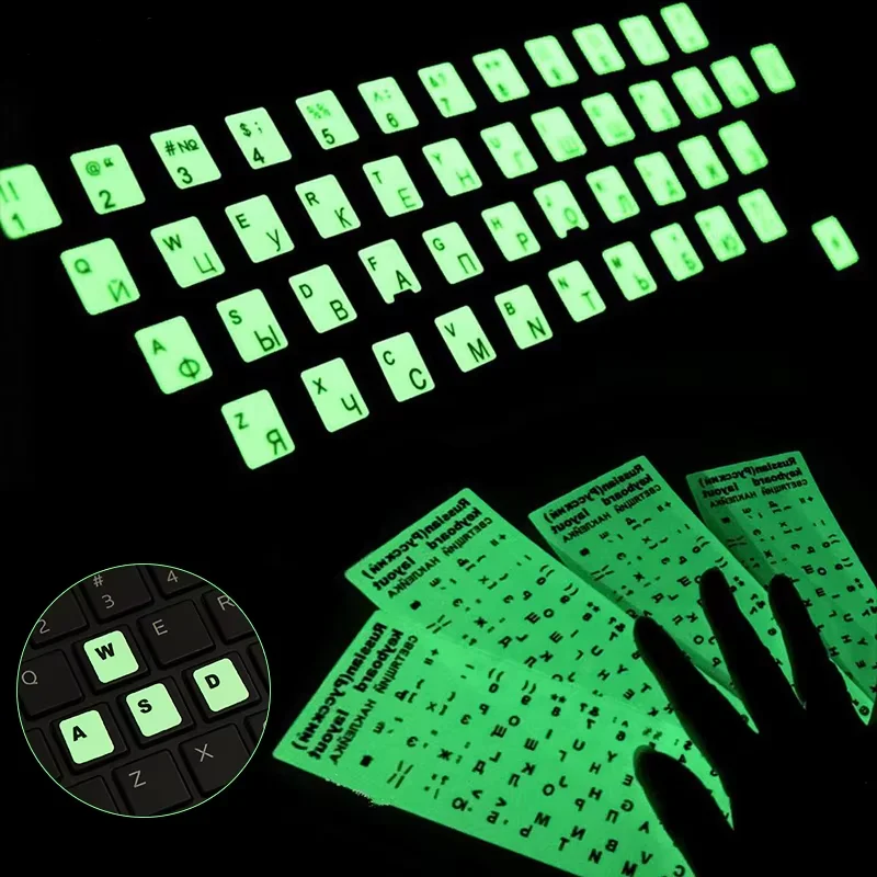 Black Keyboard Stickers Russian Language Alphabet Wear-resistant  Keypad Sticker For Dust Protection Laptop DIY Accessories