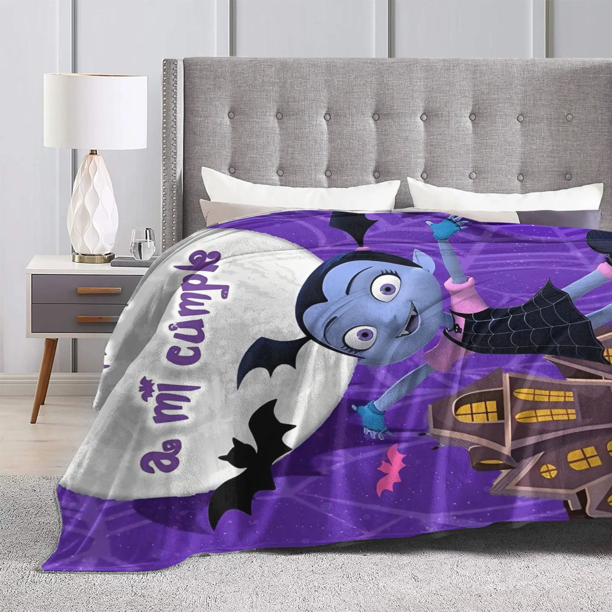 الجدة تصميم vampirina في سن المراهقة مصاص دماء البطانيات خفيفة الوزن رقيقة الصوف مريحة رمي بطانية آلة قابل للغسل #6