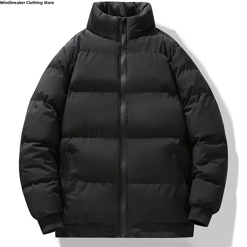 

Новое мужское пальто из хлопка Thiened 2025 года, свободное пальто с воротником-стойкой, зимняя повседневная универсальная теплая верхняя одежда, пальто