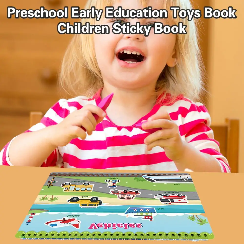

1 Set Thick Eco-friendly Cognitive Children Toys with Paste Buckle Preschool Children Silent Book Entertainment