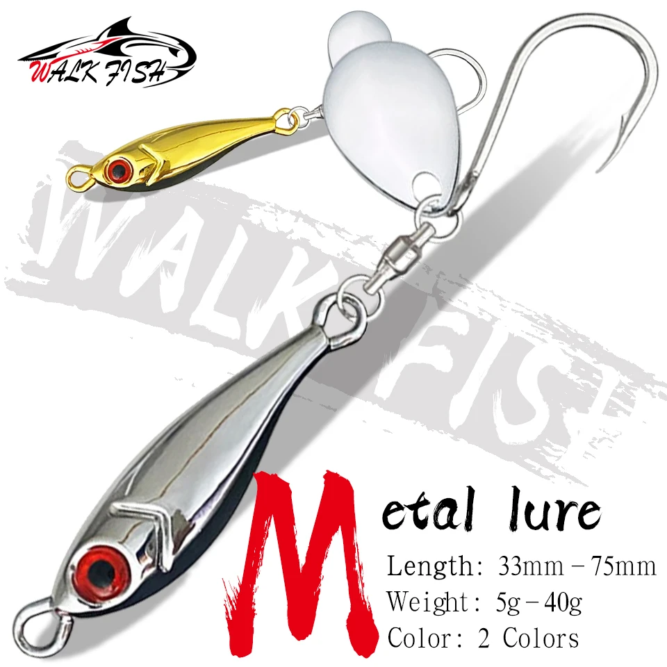 WALK FISH 5g-40g Silver Gold Metal Jigging Lure Sea Bass Mackerel Snapper Fishing Lure Cast Fishing Bait Sea Fishing Tackle