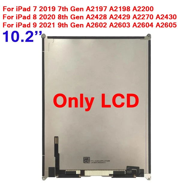 Tested LCD Touch Screen Glass Display Repair For iPad 7 8 10.2 2019 7th Gen A2197 A2198 A2200 /8th 2020 A2270 A2430 A2428 A2429