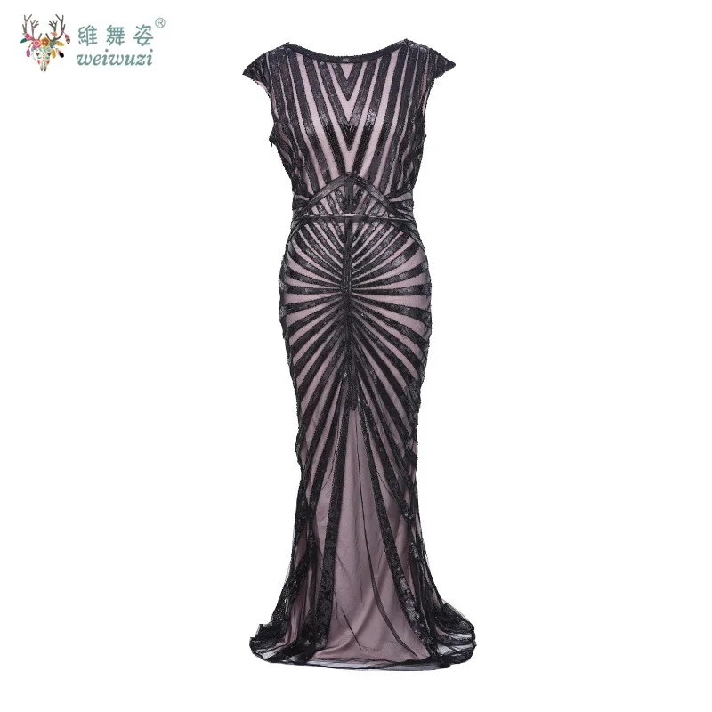 

Новое женское винтажное платье в стиле 1920-х годов, вдохновленное Великим Гэтсби, для вечеринок, сексуальное, с разрезом спереди, без рукавов, с бисером, пайетками и сетчатыми вставками, фасон «русалка»