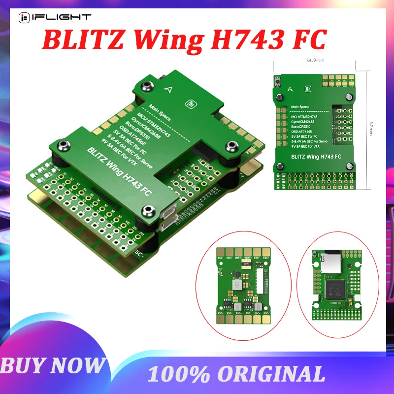 

iFlight BLITZ Wing H743 Flight Controller for FPV RC Drone