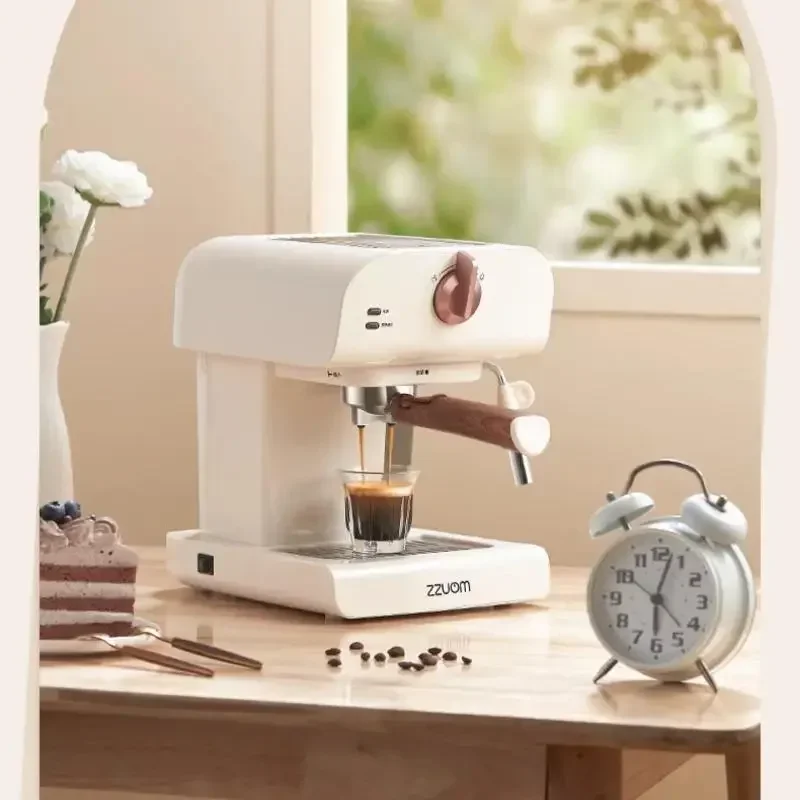 L para zzuuom máquina de café doméstica pequena estilo italiano semiautomática espuma a vapor cafeteira 20bar espresso