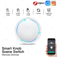 Tuya ZigBee Smart Knob Switch Wireless Scene Button Rotatable Dimmer DIY Switch Automation Scenario Controller Home Assistant